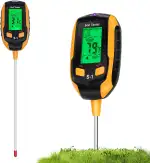 4 in 1 Bodenmessgerät, Digitales Bodenfeuchtemessgerät mit Temperatur/Feuchtigkeit/ Sonnenlicht u...