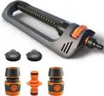 CloudValley Rasensprenger Oszillierend, 19 Düsen, Gleichmäßige Bewässerung 7–10m Radius, Schnellverbinder, Filter gegen Verstopfung, Langlebig ABS Garten Sprinkler