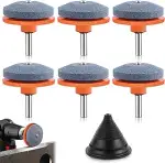 Messerschärfer Rasenmäher Schärfer 6Stk Schleifstein Schärfgerät für Rasenmähermesser Rasenmäher-...