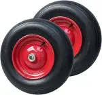 2X Luftrad 4.80/4.00-8 Ø 400 mm für Schubkarre – Butyl-Schlauch, Stahlfelge, Kugellager, 250 kg T...