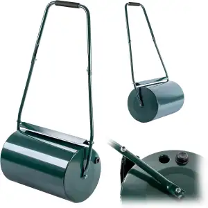 KADAX Rasenwalze, 50cm Breite, 32cm Durchmesser, Befüllbar mit Wasser oder Sand, Gartenwalze aus Metall, Rasenroller für Rasenpflege und Bodenverdichtung