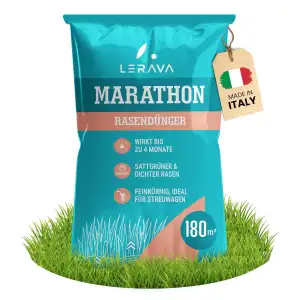 LERAVA® Rasenlangzeitdünger Marathon (180 m²) – Frühjahrsdünger Rasen mit Langze