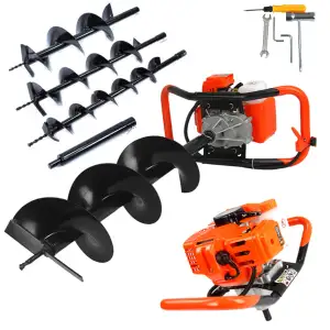 Motorbohrmaschine mit Verbrennungsmotor, 62 cm³, 5,2 PS, Benzin-Öl-Gemisch DEMON