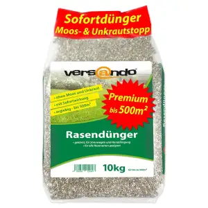 versando 10kg bis 500m² Rasendünger Frühjahr Sommer: verdrängt Moos und Unkraut 