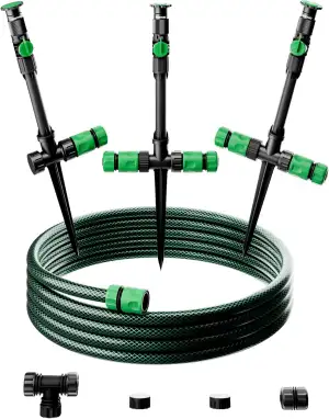 RESTMO Gartensprenger, Rasensprenger mit Erdspieß, 360°Verstellbarer Rasenspreng