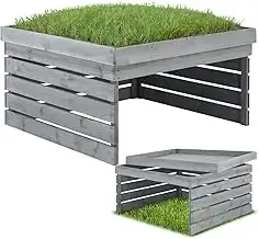 tectake® Mähroboter Garage, Holz Unterstand für Rasenmähroboter, mit Pflanzkasten, wetterfest, Ra...