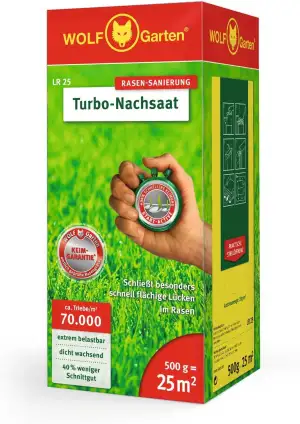 WOLF-Garten Turbo-Nachsaat zur Rasensanierung LR25 (für 25 m², hohe Dichte mit c