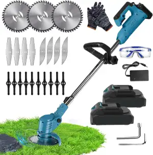 Akku-Rasentrimmer für Makita Akkus,Motorsense Akku mit 2x2000mAh Batterien,Freis