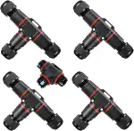 4 Stück Kabelverbinder Wasserdicht 3 Polig, für Ø3-12 mm Kabeldurchmesser, Ip68 Kabelverbinder, Erdkabel Verbinder Wasserdicht, Schnelle Verbindung T-Form Verbindungsmuffe Erdkabel