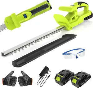 VOERJIA 20-Zoll Heckenschere Akku, 2 x 2000 mAh Akku Heckenschere, 21V Heckensch