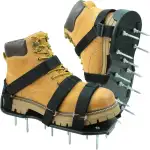 Rasenlüfter Schuhe, Nagelschuhe Vertikutierer Ausgleichsmasse mit Doppelter Strap-On-RIST Aerifizierer für Rasen mit Vormontiert, Rasenbelüfter Handvertikutierer für Garten Rasen
