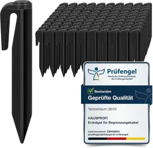 200er-Set Erdnägel für Mähroboter Begrenzungskabel, HAUSPROFI Erdhaken Erdspieße