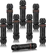 8ST Kabelverbinder Wasserdicht IP68 Kabelmuffe 3 Polig Verbindungsmuffe für Ø5-13 mm Kabeldurchmesser, Verteilerdose Aussen Verbindungsbox für Erdkabel Verbinder, Kabelverlängerung
