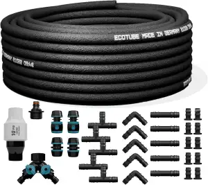 ecotube HOME Perlschlauch 50 m – Wassersparendes Bewässerungssystem für Garten, 
