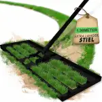 Garten Rasen-Nivellierungsrechen XXL,Edelstahl-Ebnungsplatte, Verstärkte Schweißnähte, 68-198 cm Verstellbar, Anti-Kipp-Kante, für Boden, Erde, Garten, Rasenpflege, Landschaftsbau (100 X 25 cm)