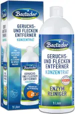 Bactador Enzymreiniger Konzentrat 1L - Geruchsentferner & Fleckenentferner - Mikrobiologischer Geruchsneutralisierer - Hundeurin / Katzenurin Entferner - Porentiefe Reinigung - Ergibt bis zu 50 Liter