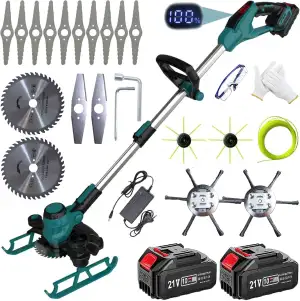 Rasentrimmer mit Akku, Akku Rasentrimmer für Makita-Akkus mit 2 Akku und Unkraut