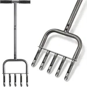 Rasen Aerifizierer Geräte mit 5 Hohlspoon - Handaerifizierer Rasenlüfter, Garten