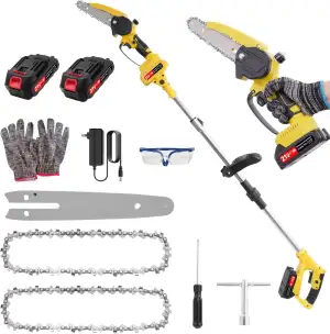 2-in-1 Akku Teleskop Hochentaster, 6 Zoll Hochentaster Akku Elektrisch, 21V Tele