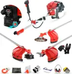 BU-KO 52cc Benzin-Rasentrimmer Garten Multitool - Elektrischer Druckknopf & Zugschnurstart | 3-in-1 Freischneider, Rasentrimmer & Stahldraht Unkrautschneider | Schwerlast, Leistungsstarker 3HP Motor