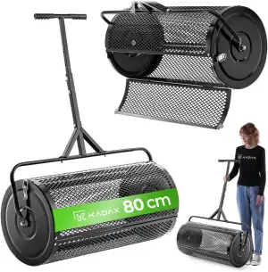 KADAX Kompoststreuer 100L mit feinmaschige Trommel, Streuwagen, Düngerstreuer au