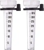 Relaxdays Regenmesser 2er Set, mit Halter, Niederschlagsmesser Garten, große Anzeige 35 mm/m², Kunststoff, transparent 10025387