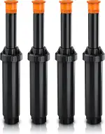 Brandson - 4X Set Versenkregner Viereck - Rasensprinkler – Pop-up Bewässerungssystem für kleine Rasenflächen bis 25 m² - Rasensprenger versenkbar - Rasensprenger Sprühregner