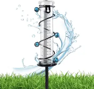 Regenmesser, Regenmesser Frostsicher mit Metallständer, Gut Ablesbar, Gartenzube