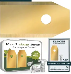 30x Titan Messer Hochwertige Ersatzmesser für Mähroboter Kompatibel mit alle Husqvarna Gardena Ya...