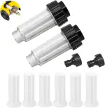 Wasserfilter Gartenschlauch, Wasserfilter Wohnmobil, 3/4 Zoll Wasser Vorfilter Gartenpumpe Set mit 6 Filtereinsatz + 2 Schnelladapter für Hochdruckreiniger Gartenbewässerung