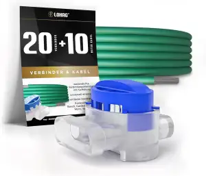 20 Kabelverbinder + 10m Begrenzungskabel inkl. Reparaturset - wasserdichte Verbi