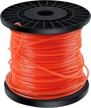 OMECO Mähfaden Trimmerfäden 2,4mm Rasentrimmer Ersatzfaden Trimmer Freischneider Faden für Motorsense Park Garden Rasen Gras Star Form Orange Nylonfaden 100m Rot