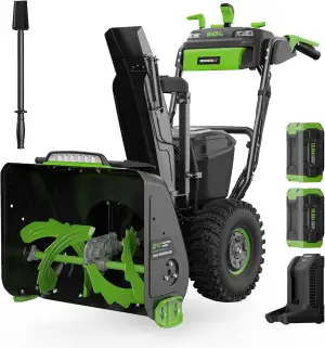 Schneefräse Akku Mit 60 V Motor, Schneeschieber elektrisch 2X 10Ah Akku & Ladege