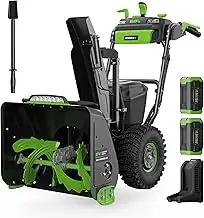 Schneefräse Akku Mit 60 V Motor, Schneeschieber elektrisch 2X 10Ah Akku & Ladege