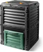 Kunststoff Kompost Behälter 300 Liter schwarz - 83x61x61 cm - Garten Kompostierer Thermo Komposte...
