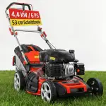 HECHT 5-IN-1 Benzin Rasenmäher – leistungsstarker 4 Takt Eco Motor 4,4 kW (6,0 PS) – Seilzug Star...