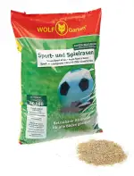 WOLF-Garten Sport- & Spielrasen LG 125 (für 125 m², schnell nutzbar & trittfest, strapazierfähiger Rasen für Sport- & Spielplätze, Hausgarten, für alle Bodenarten geeignet, im 2,5 kg Beutel) 3825020