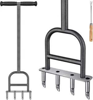 BeneLabel Rasenlüfter Aerifiziergabel, Rasen Belüfter Hohlzinken Manuell Gardena