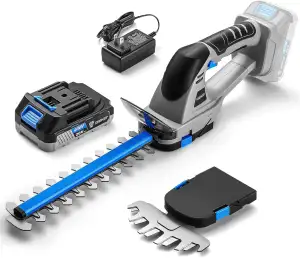 Akku Heckenschere Heckenschere 20V: DEKOPRO 2-in-1 Elektrogartenscheren mit Akku