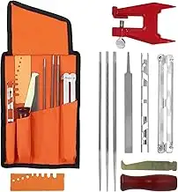 Poweka Kettensägen Schärffeilen Kit,Sägekettenfeilenset zum Schärfen von Kettens