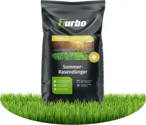 Turbogrün Rasendünger Sommer 20kg, gesunder Rasen verdrängt Moos, Ideal im Sommer, geeignet für S...