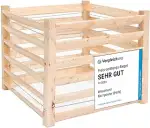 WESTMANN Komposter M aus Lärchenholz | 100x100x80 cm Natur | Holzkomposter inklusive 800L Fassung...