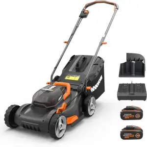 WORX WG743E Akku-Rasenmäher 40V, Profi Rasenmäher mit Mulchfunktion & PowerShare