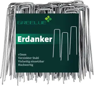 50 Stück Ø3mm Erdanker Bodenanker, 150x25mm Verzinkter Stahl Anti-Rost Erdnägel 