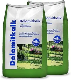 2x25 kg Dolomitkalk Rasenkalk - Zur Vorbeugung von Moosbildung im Rasen mit Calcium und viel Magnesi