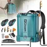 20L Akku Drucksprüher,120 PSI Gartenspritze mit 2 x 2000 mAh-Akkus, 5 Düsen & Korrosionsbeständig...