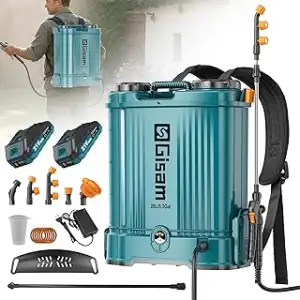 20L Akku Drucksprüher,120 PSI Gartenspritze mit 2 x 2000 mAh-Akkus, 5 Düsen & Korrosionsbeständig...