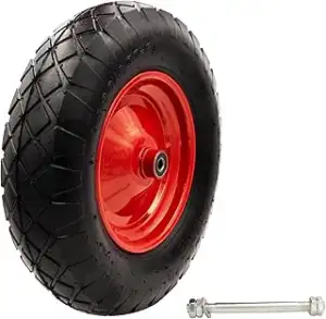 Schubkarrenrad, Luftreifen mit Schlauch, Stahlfelge, Präzisionskugellager, Ink. 