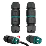 Kabelverbinder Wasserdicht IP68 für Ø9-14 mm Kabeldurchmesser, 5-polig Erdkabel Verbindungsmuffe Abzweigdose, Verteilerdose Außen Schwarz für Garten, Outdoor, Boden, Dach (5-polig 2)