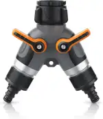 Brandson - 2 Wege Verteiler - Garten Ventil 1 Eingang 2 Ausgänge – Wasserverteiler stufenlos rege...